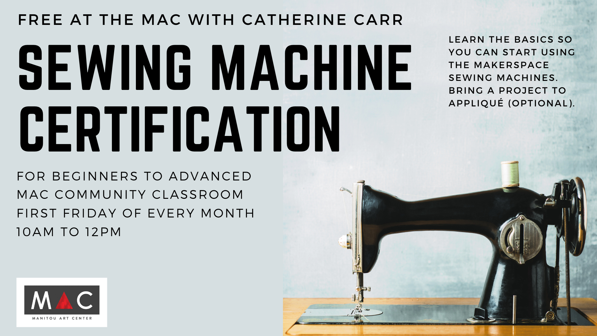 Sewing Machine Certification Pikes Peak Library District